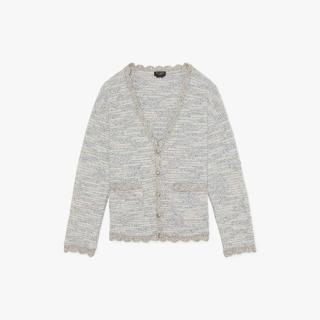 Kate Spade 夏日狂欢购品牌自营时尚轻奢繁星粗花呢V领针织开衫