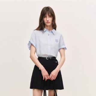 TEENIE WEENIE 小熊女装衬衫女26年夏季新款简约时尚休闲舒适翻领短袖衬衣
