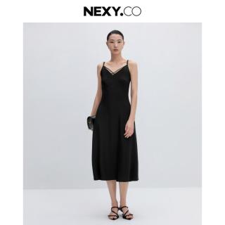 NEXY.CO 夏季优雅通勤设计感绑带时尚内搭吊带连衣裙女