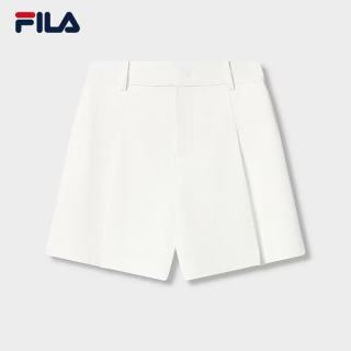 FILA 官方女士梭织短裤2026夏新款简约裤子基础休闲裤三分裤 标准白-WT M 165/66A/M