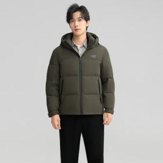 雪中飞 2024百搭时尚男士短款连帽羽绒服休闲百搭保暖防寒显瘦亲肤 橄榄绿|4018 190/104A