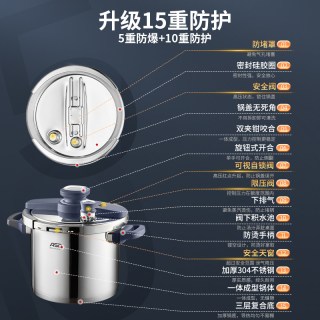 爱仕达 YS22B1WG1 不锈钢压力锅 20.8cm