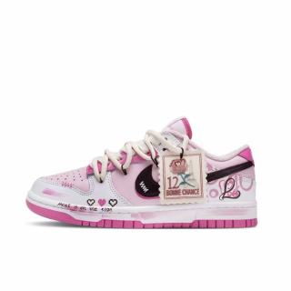 NIKE 定制球鞋Nike/耐克Dunk粉色邂逅透气低帮板鞋女款美式轻奢鞋子