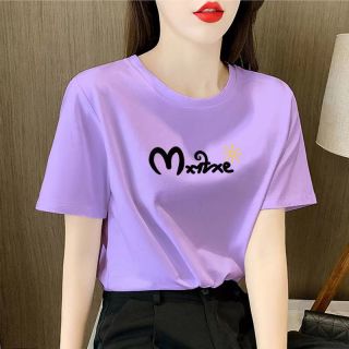 高品质纯棉短袖（M太阳花）夏季女士简约白色圆领宽松百搭休闲T恤