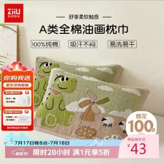 张御 萌龙牧场 全棉枕巾一对装 纯棉夏日透气