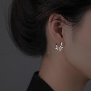 半日逅屿 925针流苏耳扣女2026年新款小众夏季耳钉耳圈耳环耳饰 一对