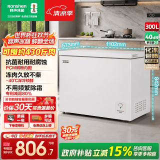 容声 300升冰柜冷冻王-40℃深冷速冻新能效一级变频冷藏冷冻转换减霜单温节能省电卧式冷柜