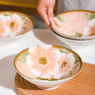 山茶花8英寸斗笠碗1个装