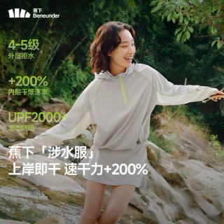 蕉下 户外涉水防晒服 夏季防紫外线罩衫防水WR391漫暮黑-浅咖灰