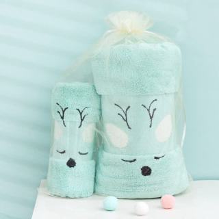 魅森 珊瑚绒套巾组合套装派对绿
