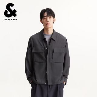 杰克琼斯 衬衫领纯色夹克 E02灰色 M