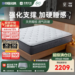 雅兰 独立弹簧 床垫  护脊版22cm 20-25cm（含） 150*200cm 偏硬
