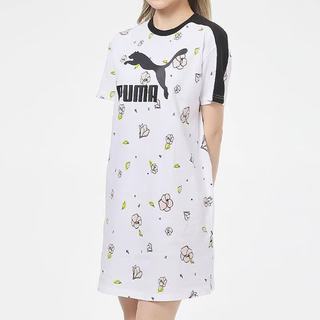 PUMA 532044-02 透气印花 短袖连衣裙 XL