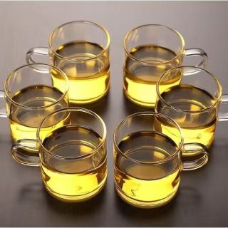 OIMG 高硼硅玻璃小茶杯品茗杯茶具喝茶小杯子主人杯耐高温水杯茶具套装 透明品茗杯6个装