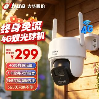 大华 dahua大华监控4G摄像头终身免流量500万超清家用监控器360度无死角带夜视 DH-B5-4G