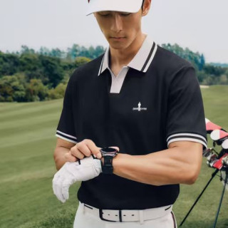 比音勒芬 华夫格肌理面料 男士短袖T恤 3XL 25藏青色