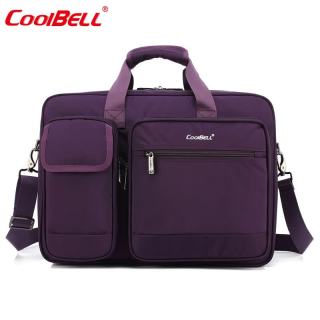 coolbell COOL BELL手提平板电脑包商务男士防水耐磨公文包尼龙单肩包 紫色 15寸