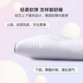 水星家纺 乳胶复合枕 60s长绒棉 48cm ×74cm