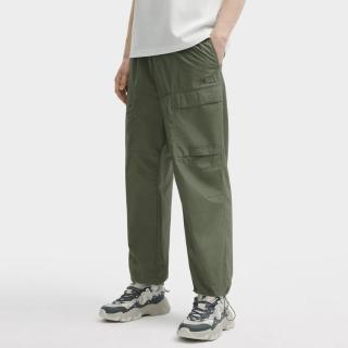 FILA 男装男式时尚休闲运动裤男士宽松工装直筒百搭梭织长裤