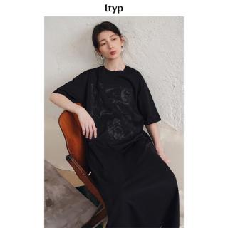 限尺码：旅途原品 棉感艺术印花连衣裙女夏季2026新式黑色显瘦百搭