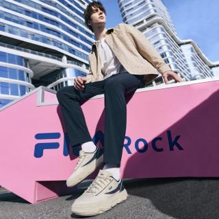 FILA 男鞋时尚休闲鞋男士舒适低帮日常通勤摩登帆布鞋
