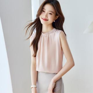 SRCR 16姆米真丝双绉~100%桑蚕丝背心女春夏高级感气质无袖上衣