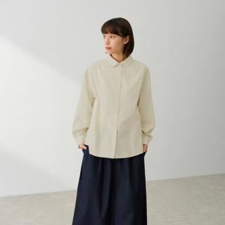 無印良品 MUJI 无印良品 女式 桑蚕丝混 圆领长袖衬衫女士衬衣女装夏季女款
