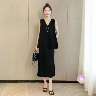 丝柏舍 2026夏装新女士纯色醋酸小黑裙有大码