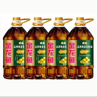 金龙鱼 非转压榨优选纯香菜籽油 5升*4桶