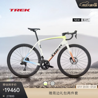 崔克 公路车 DOMANE SL 6 碳纤维电变耐力巡航砾石路公路自行车 时代白色/荧光色/珊瑚色渐变