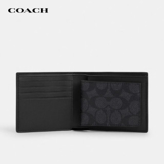 COACH 老花款男士钱包黑CW380 生日礼物