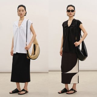 LESS 2026夏新款设计感全棉纯色无袖T恤女2Q4116010