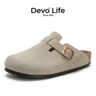 Devo Life Devo 软木拖鞋 男女包头真皮勃肯鞋