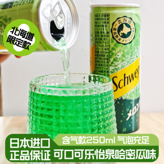 可口可乐 北海道日本进口schweppes可口可乐怡泉哈密瓜味气泡汽水苏打饮料 250ml*24罐