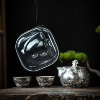 棠门 手绘墨龙便携旅行茶具