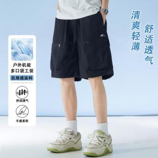 361° 夏季美式户外工装裤多口袋男士运动休闲五分短裤
