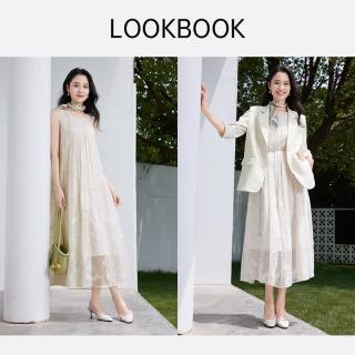 香影 无袖背心白色连衣裙女2026夏季新款白月光宽松垂感度假风裙子 鹭白