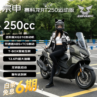 宗申 赛科龙RT250运动版燃油摩托车龙骨踏板智能摩旅通勤 绝影棕26款