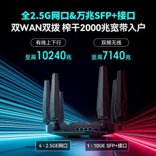 中兴 ZXSLC SR7420 WiFi7 万兆 无线路由器 USB3.0  1台