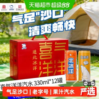 88VIP：北冰洋 橙汁桔汁汽水330mlx12听乐碳酸饮