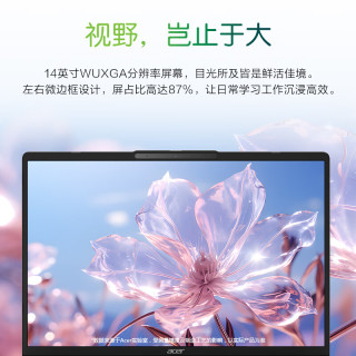 宏碁 AL14轻薄本14英寸 IPS屏英特尔处理器非凡Go Fun S14 N100处理器 8G内存 256G高速固态