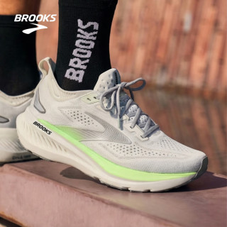 BROOKS Glycerin甘油 23 跑鞋男子缓震跑步鞋百搭运动鞋 灰色/绿色/黑色 40.5