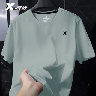 特步 冰丝凉感短袖T恤男夏季透气官方旗舰店正品速干衣休闲运动服