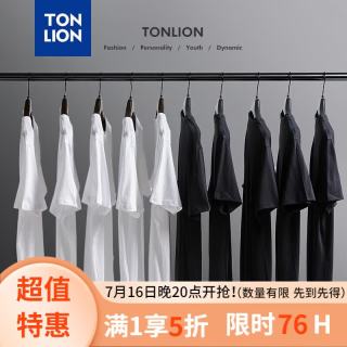 唐狮 2022夏季纯色短袖t恤男港风白色半袖打底衫 漂白/二批 XL