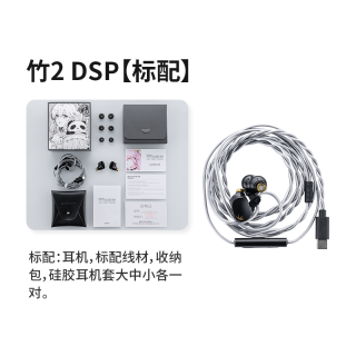 水月雨 竹2 DSP 解码铝镁振膜换有线HiFi带麦调音TypeC耳机
