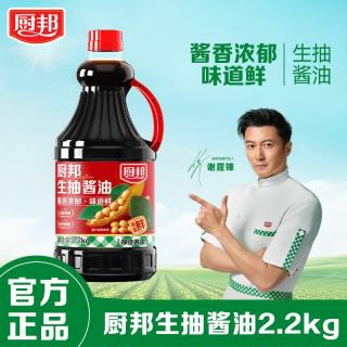 厨邦 酱油生抽2.2kg黄豆酿造家用炒菜红烧蒸烹饪凉拌点蘸生抽厨房调料 2.2kg厨邦生抽酱油