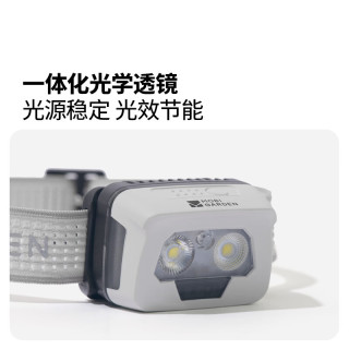 牧高笛 户外露营钓鱼可调节可充电照明头灯 NX25673001 晨雾白