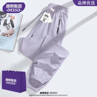 DESSO 唐狮集团DESS0休闲裤女款夏季运动防晒凉感宽松速干冰丝束脚裤子