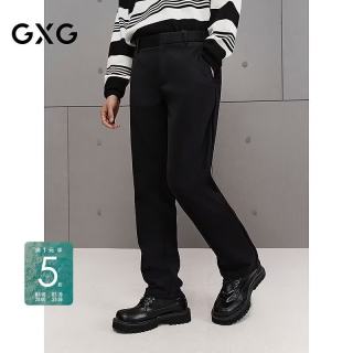 GXG 男装 商场同款黑色小脚西裤通勤修身长裤 黑色 180/XL