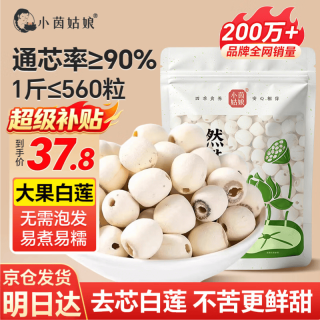 小茵姑娘 湘莲500g 湘潭去芯磨皮通芯白莲子干货 银耳百合莲子四神汤食材 去芯莲子500g